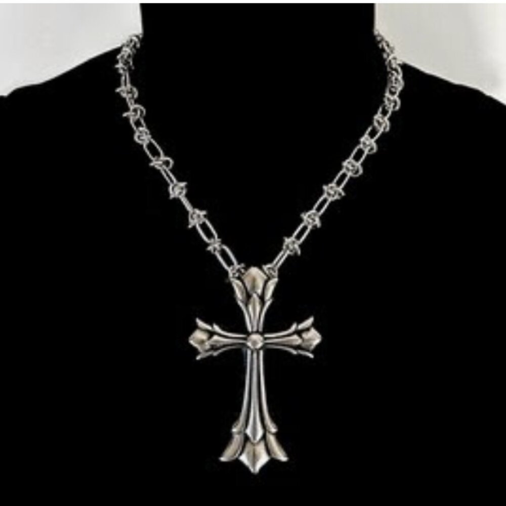 PRICE DROP - VENGEANCE Stainless Steel Barbed Wire Cross Necklace